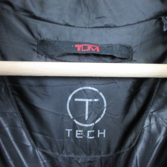 Tumi Tech Men's Black Down Feather Filled Puffer Jacket XL Coat Winter Ski - Picture 7 of 16